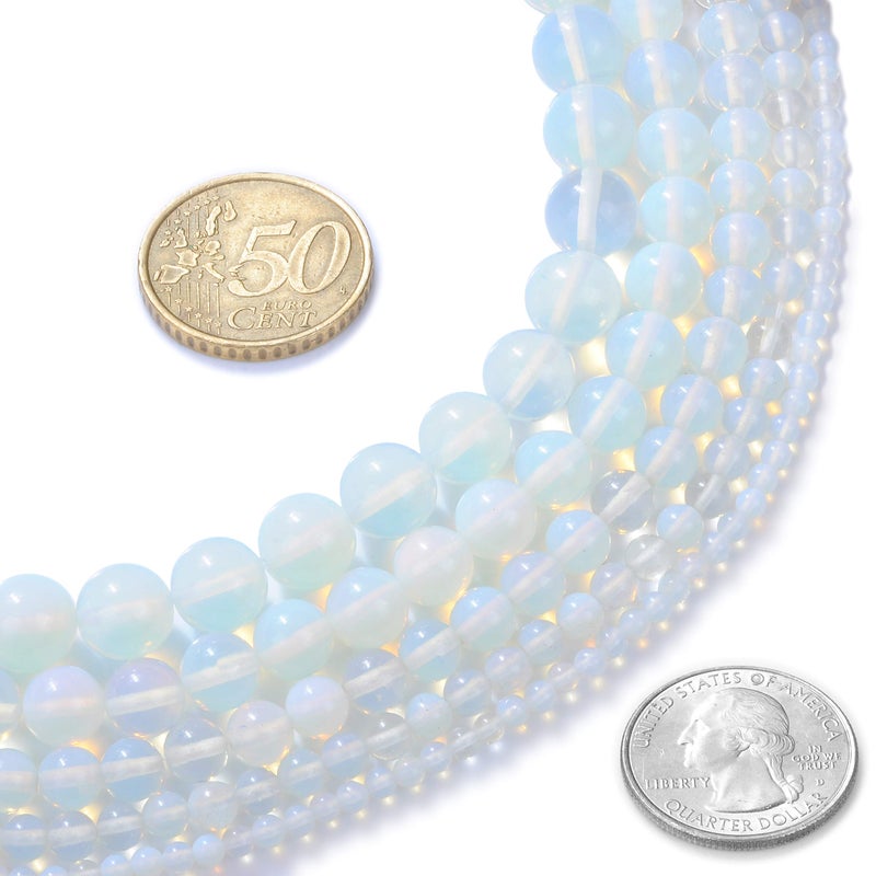 STAR LOONG Natural Stone Beads 4mm Opal Gemstone Round Loose Beads Crystal Energy Stone Healing Power for Jewelry Making DIY,1 Strand 15" - Image 2
